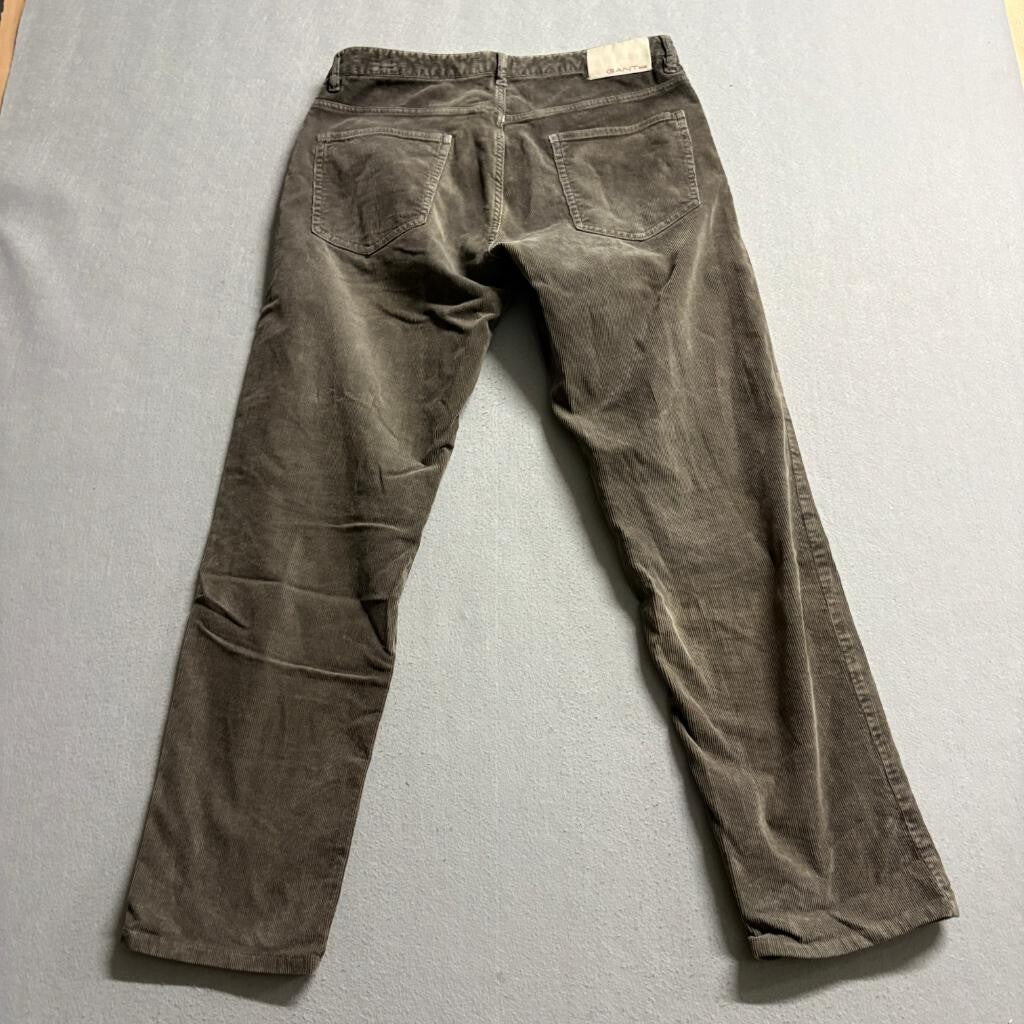 Gant Rugger The Cordster Pants Mens 30x32 Brown Corduroy Stretch Slim Straight