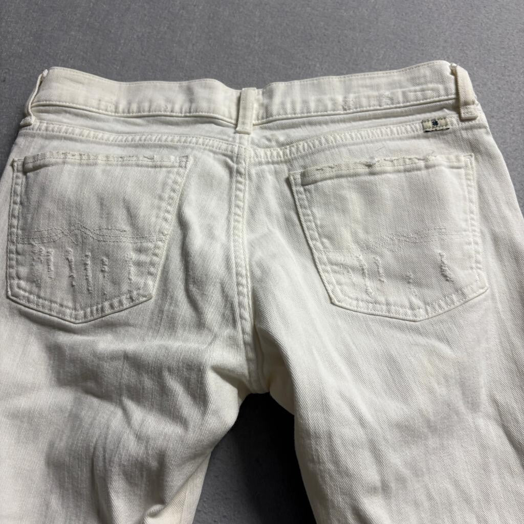 Lucky Brand Sienna Slim Boyfriend Jeans Womens 2 26 White Distressed Ripped