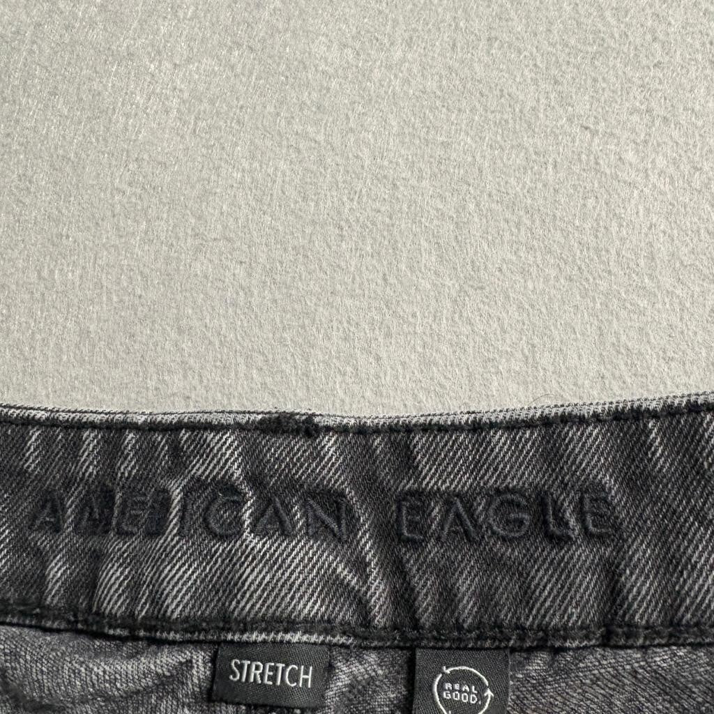 American Eagle Real Good Wide Leg Jeans Womens Size 8 Long Gray Denim Stretch
