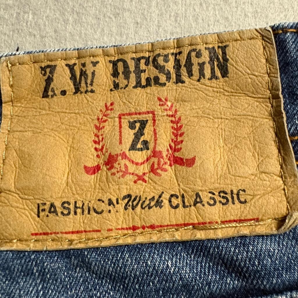 Z.W Design Jeans Mens 36 Blue Denim Stretch Straight Leg Pants