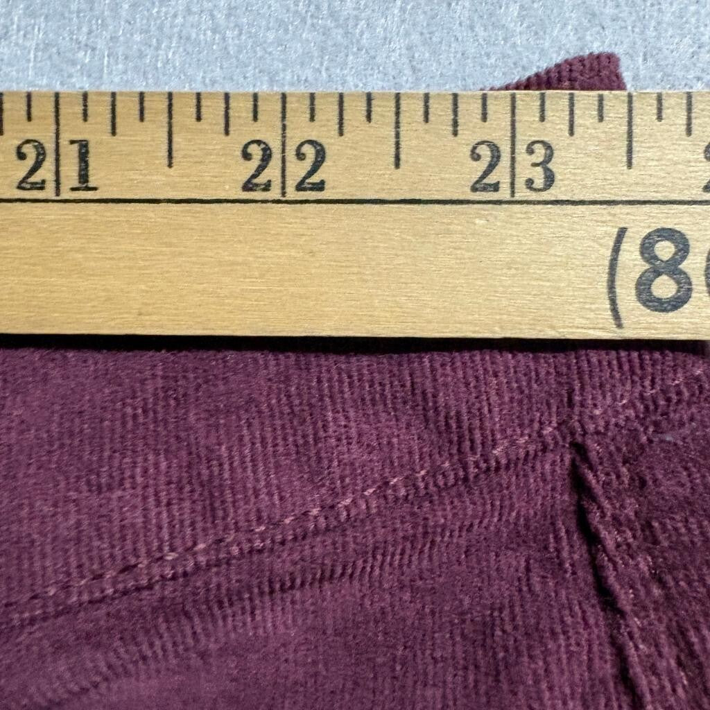 Gloria Vanderbilt Amanda Slim Corduroy Pants Womens 26W Purple Huckleberry New