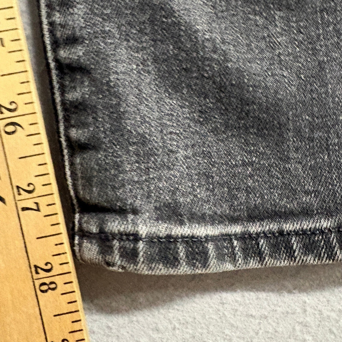 CQY Denim Slim Straight Jeans Womens Size 27 Gray Washed Button Fly Made in USA
