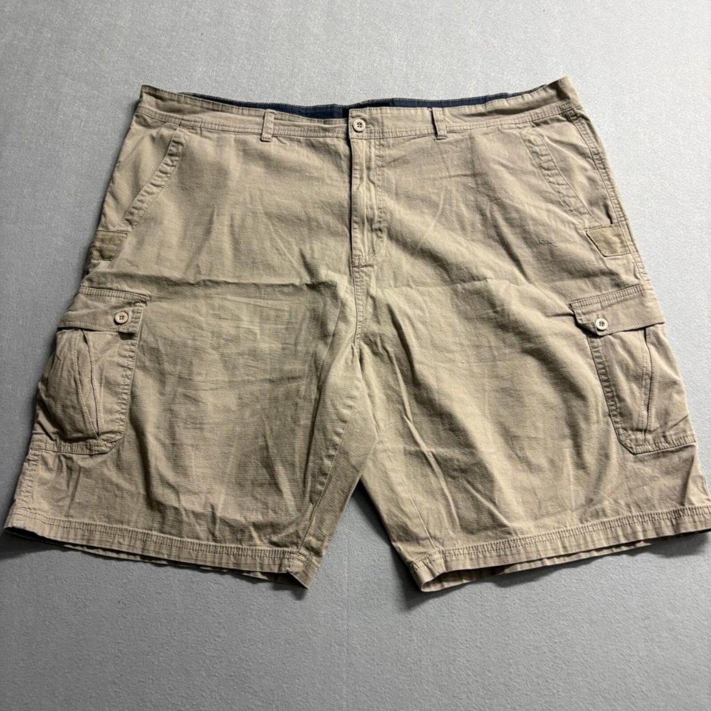 Beverly Hills Polo Club Cargo Shorts Mens 48 Beige Cotton Blend Stretch Casual