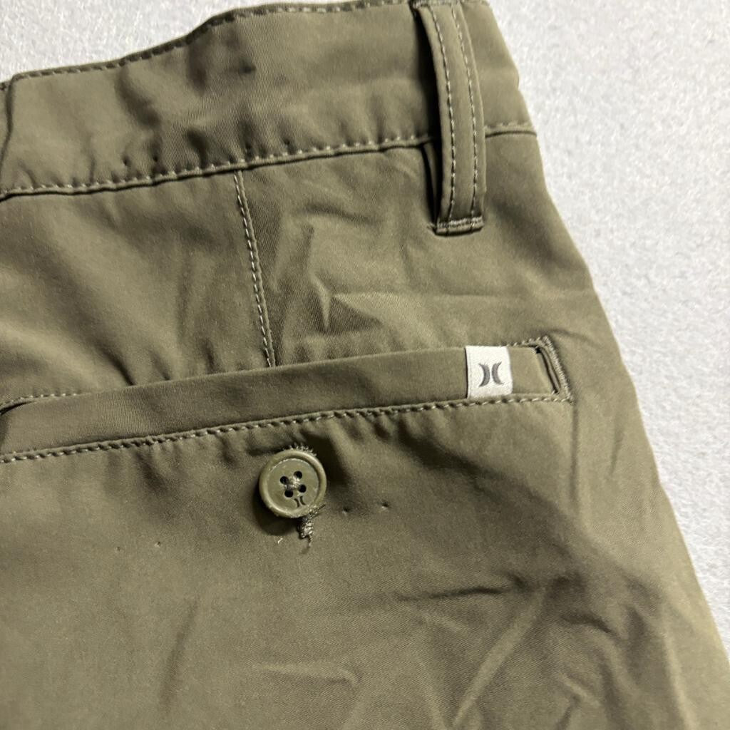 Hurley Mens Chino Board Shorts Size 30 Green Brown Hybrid Walk Shorts