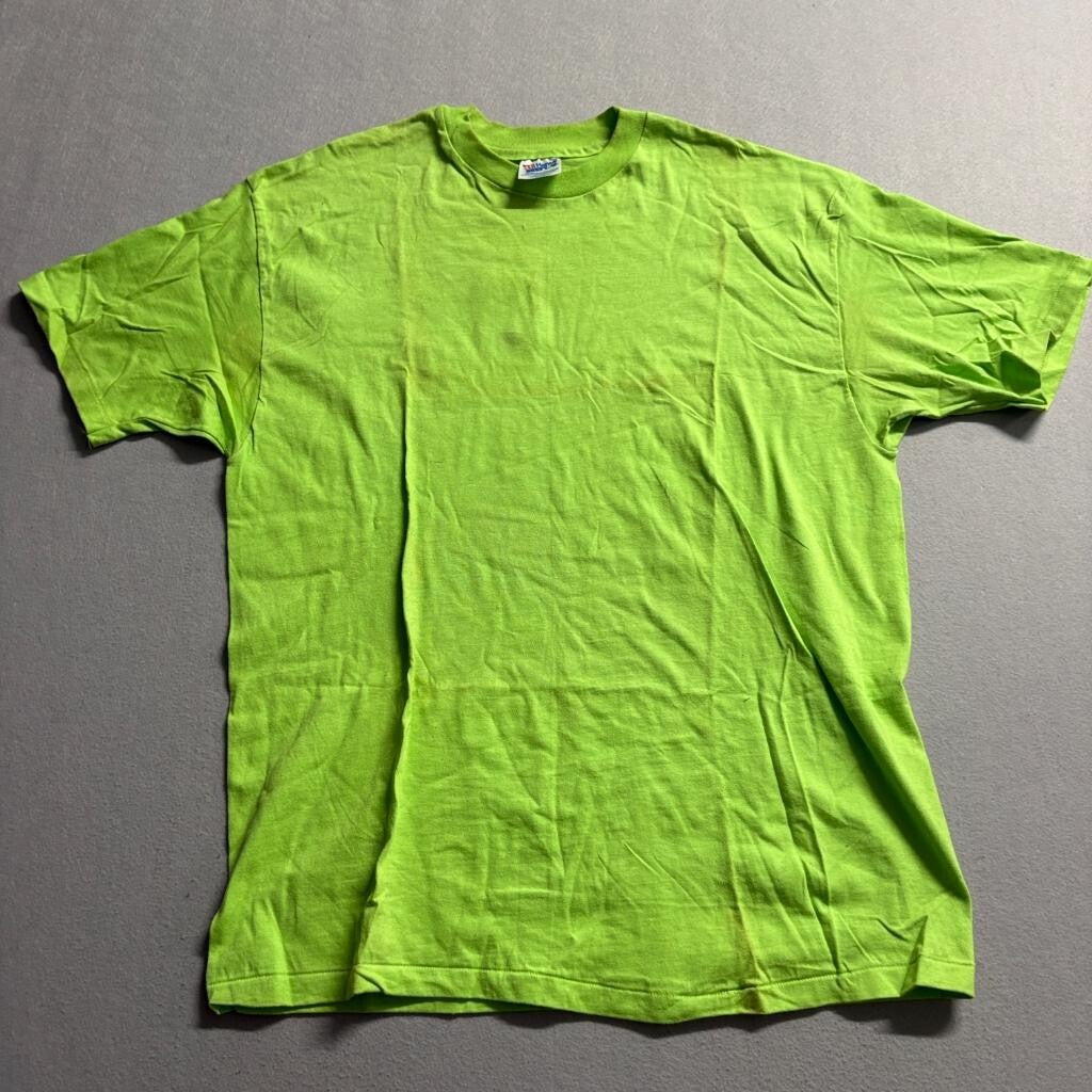 Vintage Hanes Beefy-T Blank T-Shirt Mens XL Green Single Stitch Made in USA