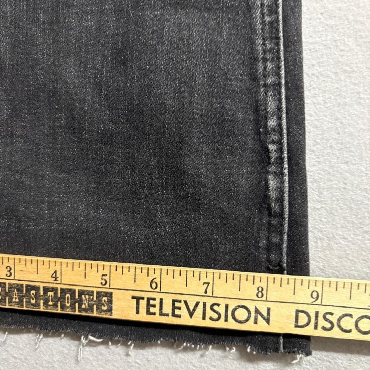 Flying Monkey Jeans Womens 26 Black Distressed Raw Hem Button Fly Flare F4322
