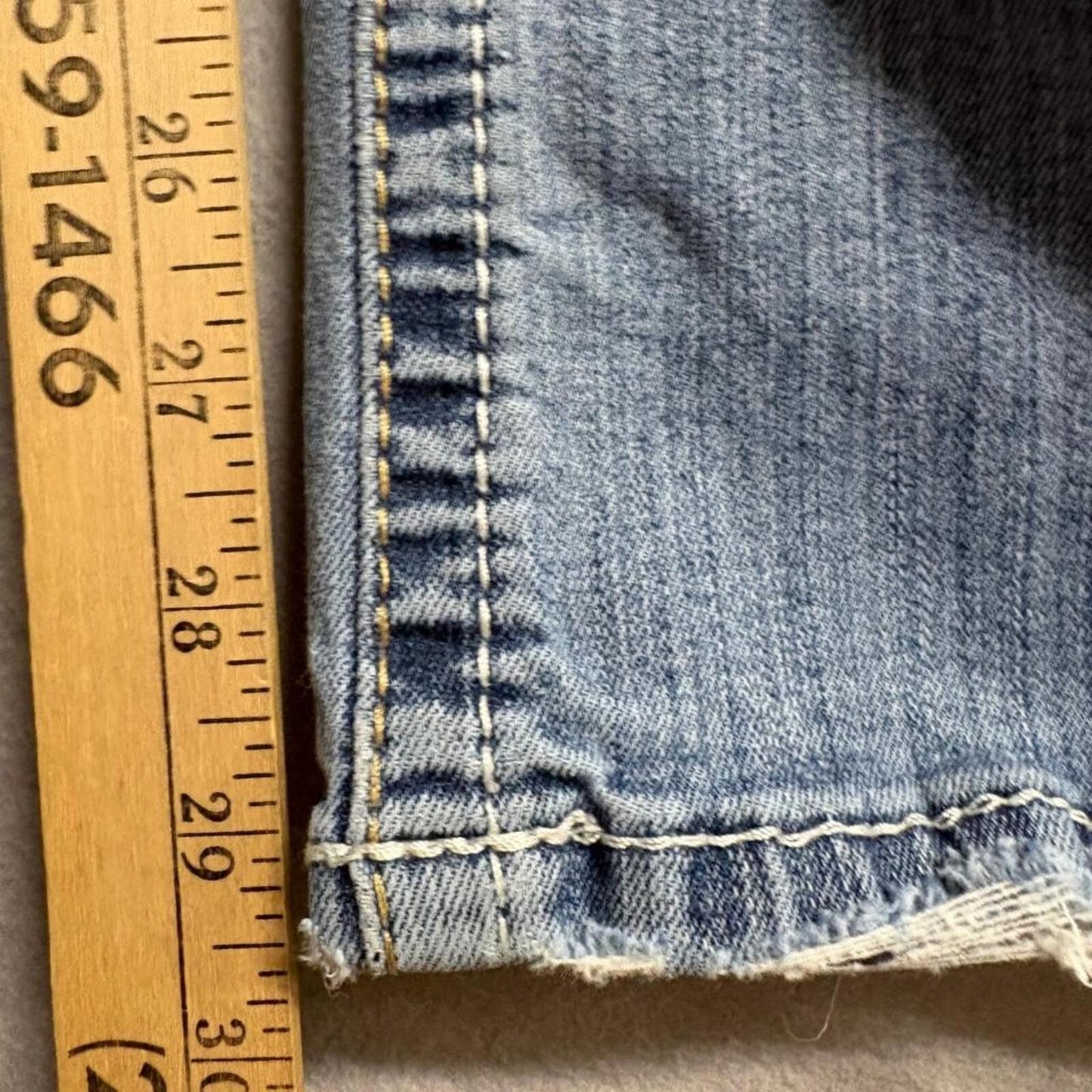 Ariat REAL Denim Womens 29S Bootcut Jeans Blue Stretch Distressed Frayed Hem