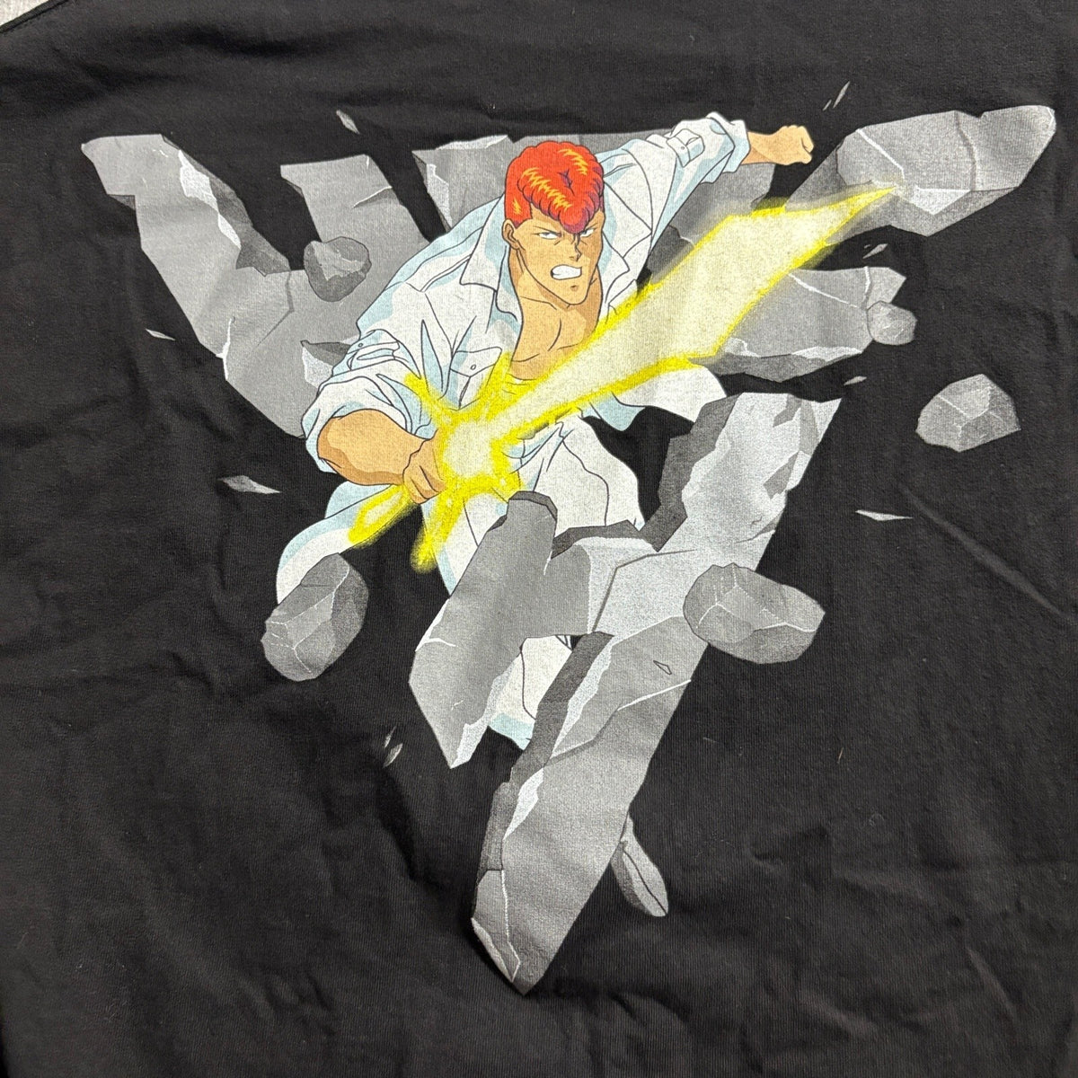 Yu Yu Hakusho Hypland Kazuma Kuwabara T Shirt Mens L Black Anime Spirit Sword