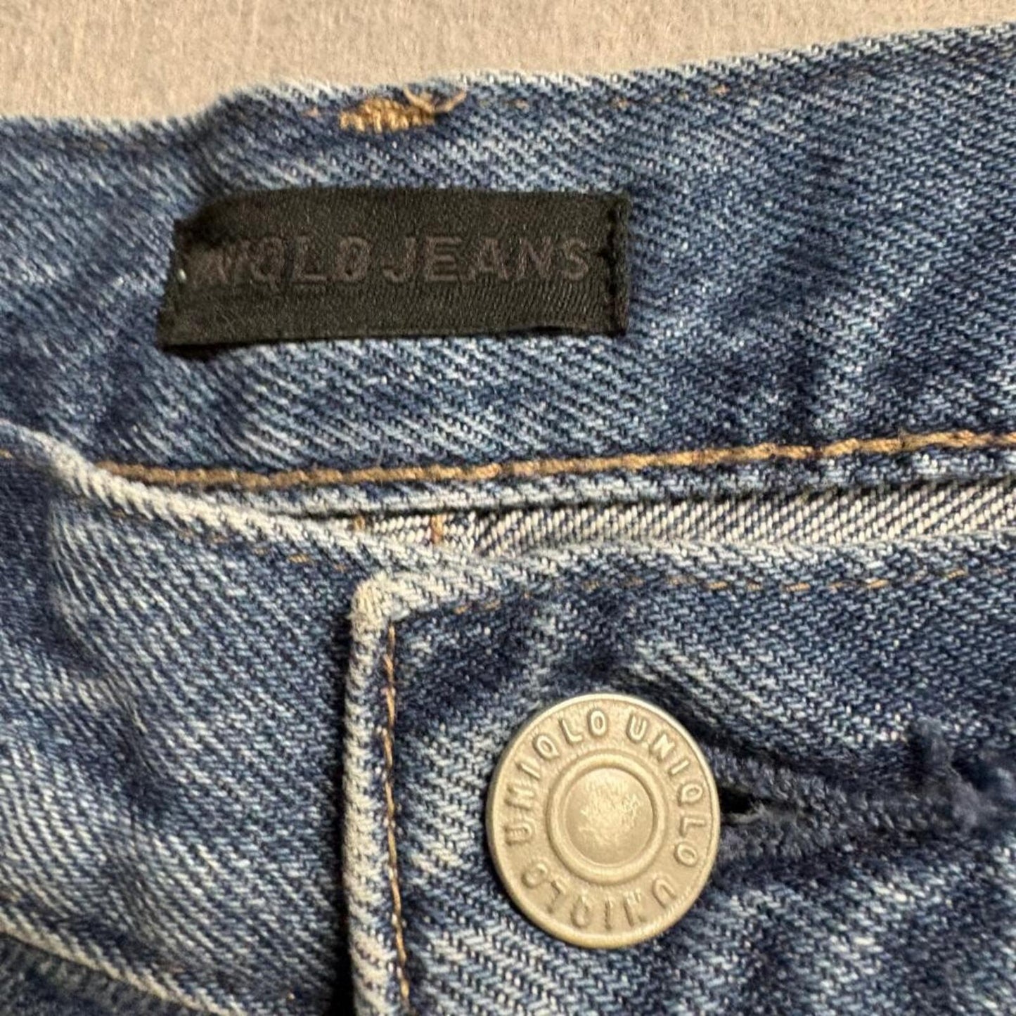 Uniqlo Wide Leg Jeans Womens 25 Blue Denim High Rise Cotton Blend like 29x28