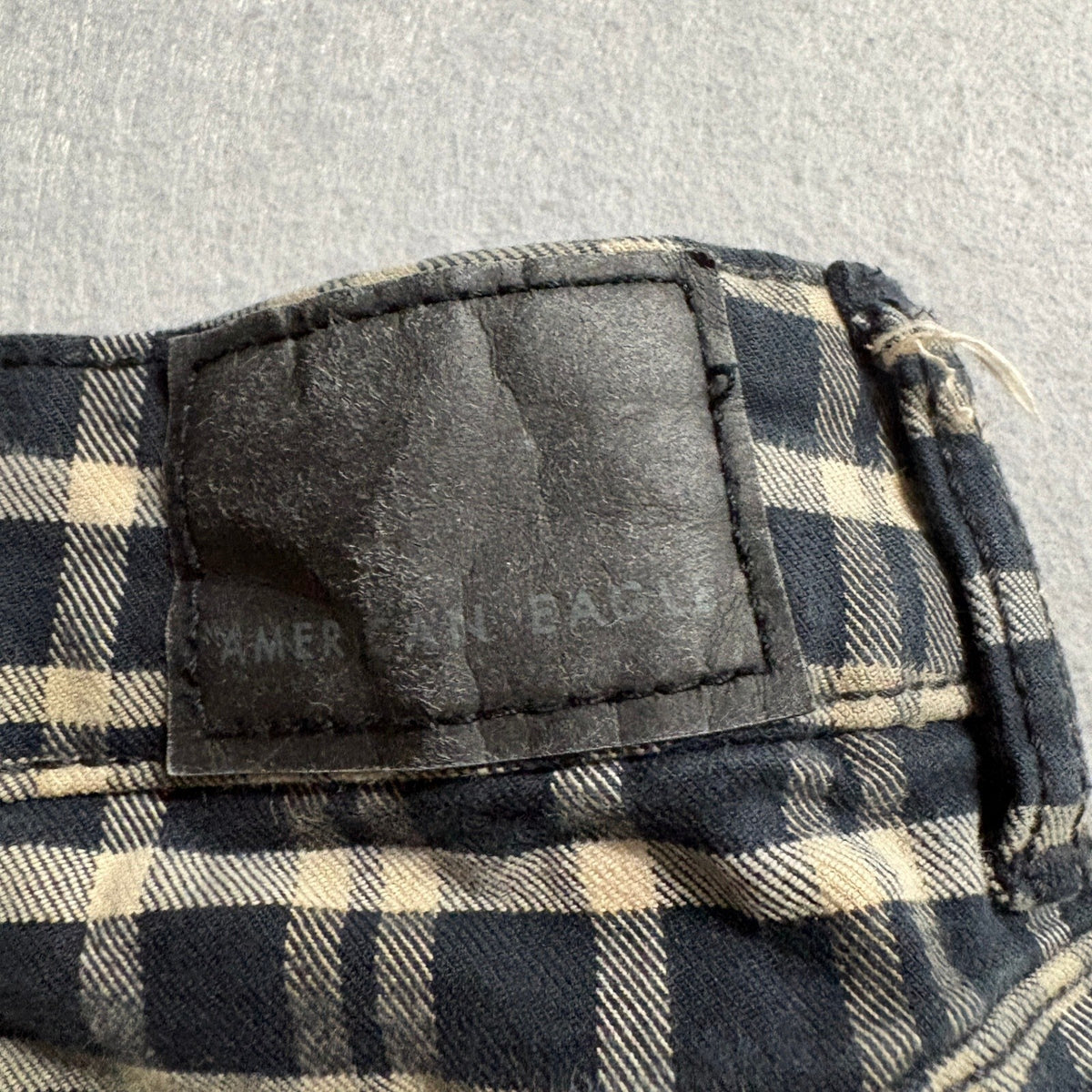 American Eagle Plaid Pants Womens Size 10 X-Long High Waist Stretch Mom Jean