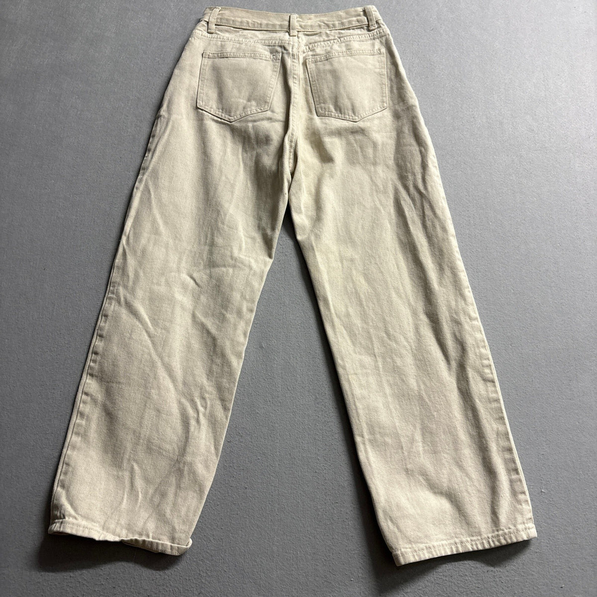 Cider Womens Wide Leg Jeans Beige Tan Denim High Rise Size XS 24 Inseam 23.5