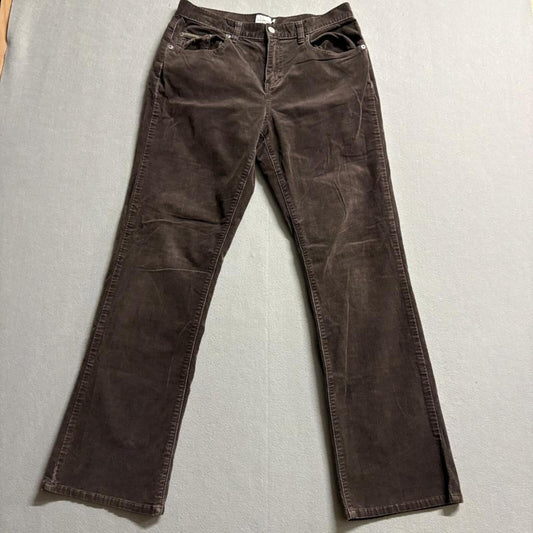 Calvin Klein Jeans Corduroy Pants Womens 10 Brown Straight Leg Stretch Mid Rise