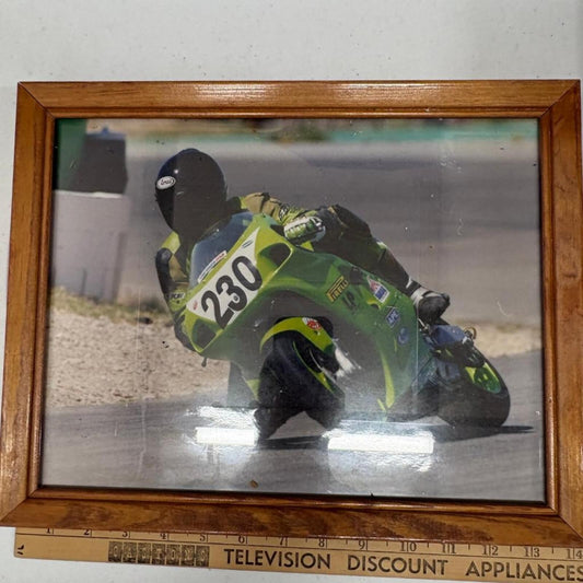 Y2K Motorcycle Racing Framed Photograph Sportbike Garage Wall Decor #230
