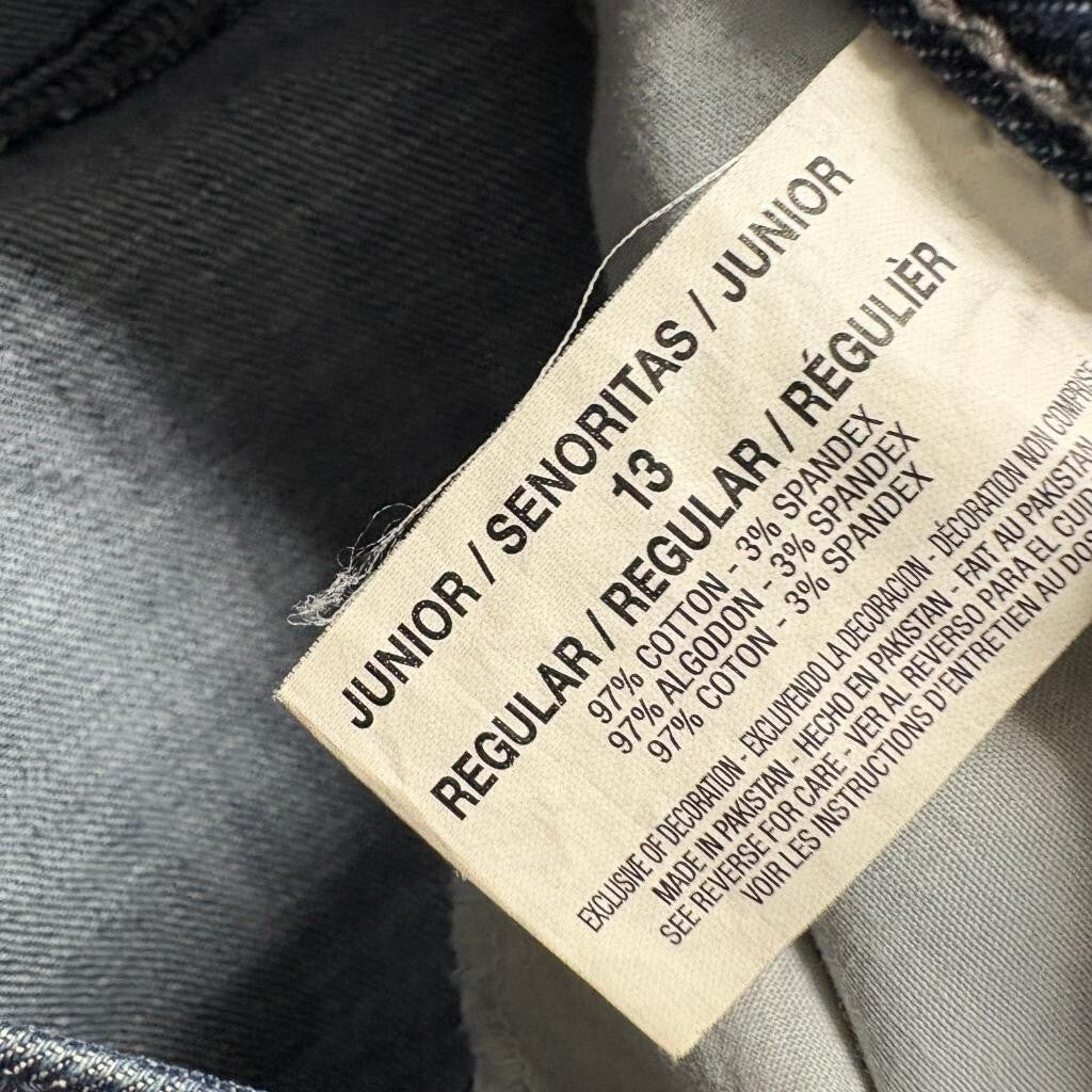 lei Ashley Trouble Skinny Jeans Juniors Size 13 Blue Denim Stretch Low Rise
