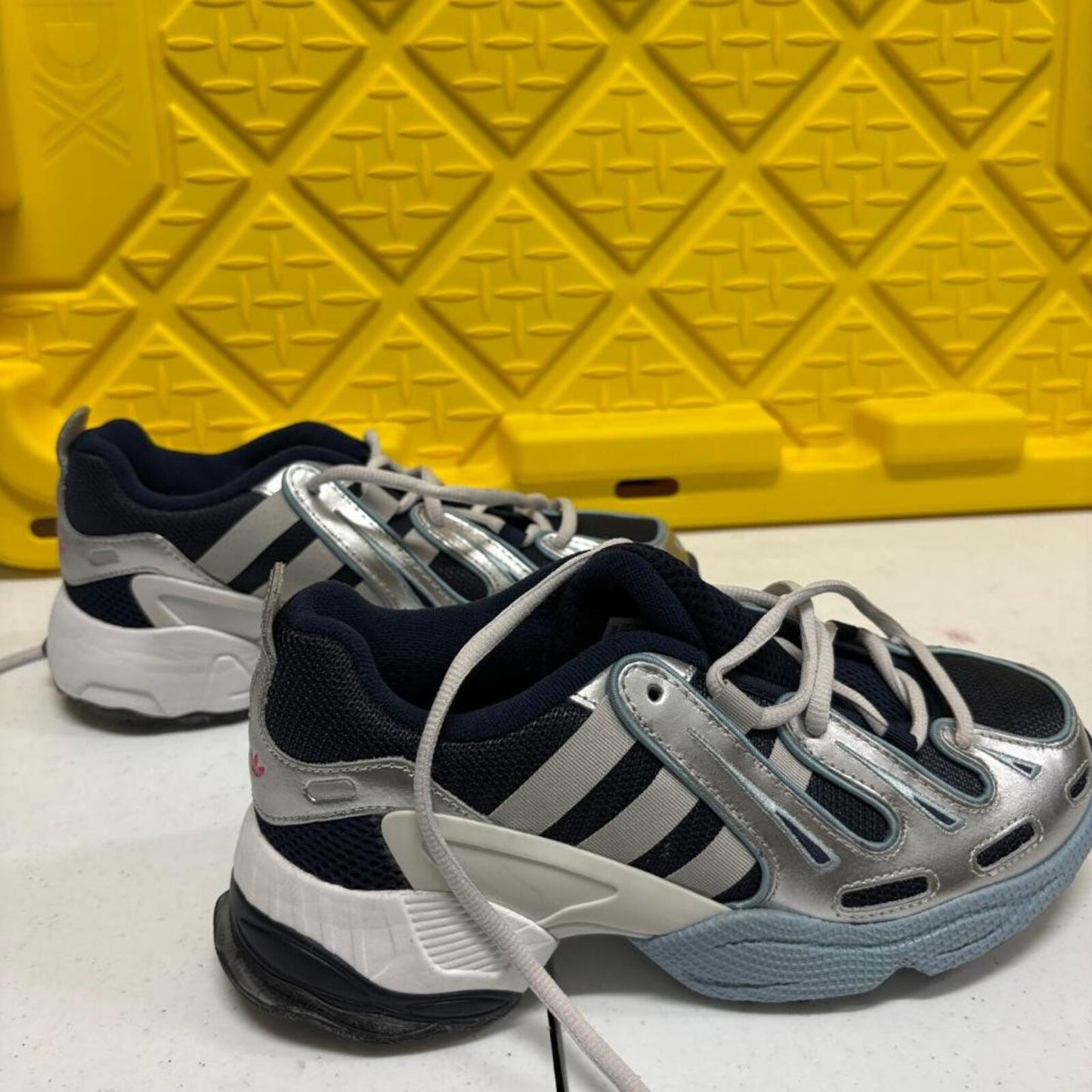 Adidas Equipment Gazelle Navy Silver Metallic Mens Size 5 Running Shoes EE7746