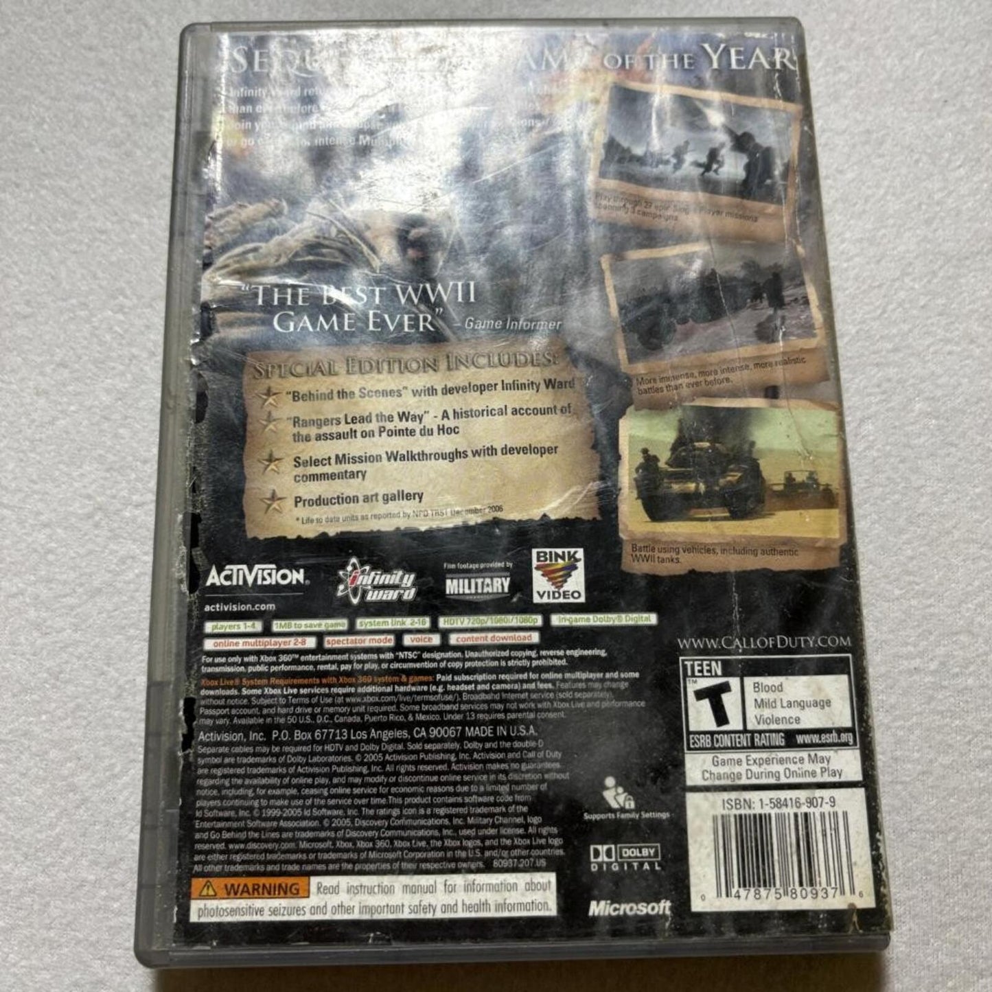 Call of Duty 2 Special Edition Platinum Hits Xbox 360 CIB Tested Works
