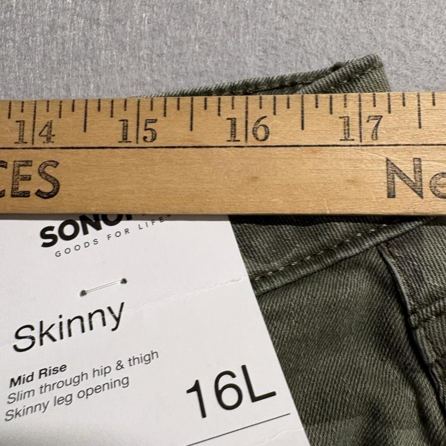 Sonoma Goods For Life Skinny Jeans Womens 16L Green Camo Mid Rise Stretch New