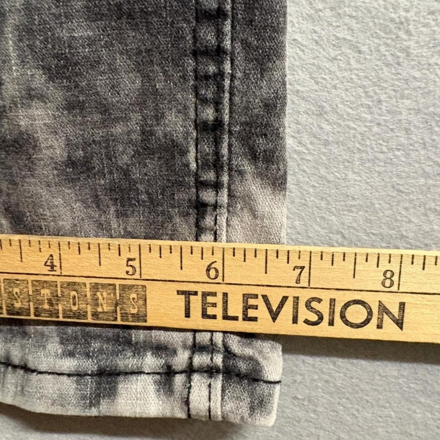 Encrypted Moto Jeans Mens 42x34 Gray Acid Wash Distressed Ripped Biker Denim