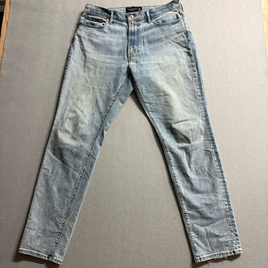 Abercrombie & Fitch Mens Athletic Slim Stretch Jeans Light Wash Size 34 x 32
