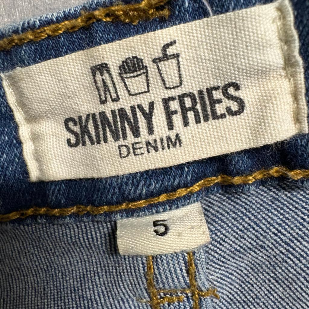 Skinny Fries Denim Jeans Womens Size 5 Blue Distressed High Rise Stretch Slim