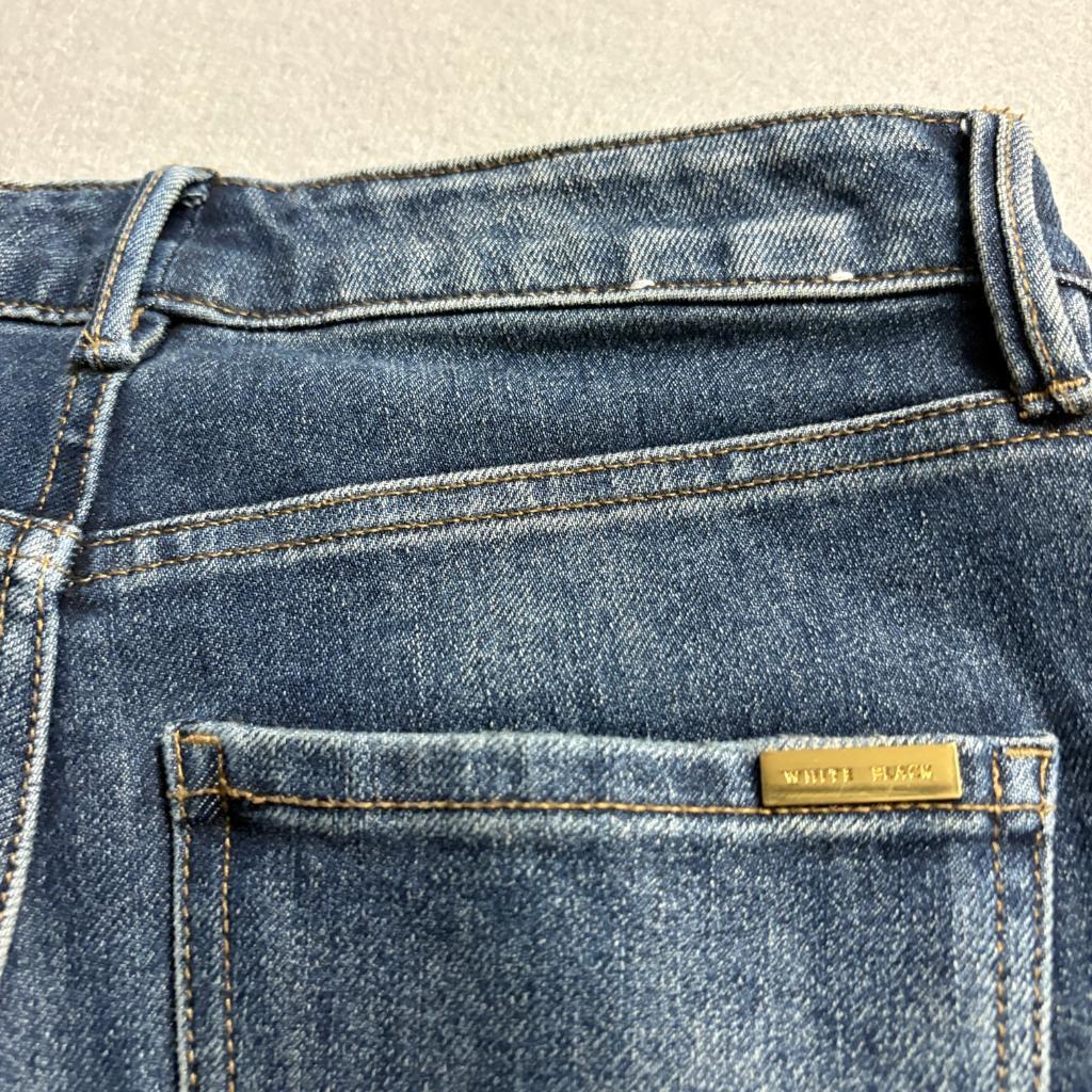White House Black Market The Straight Crop Jeans Womens 4P High Rise Blue Denim