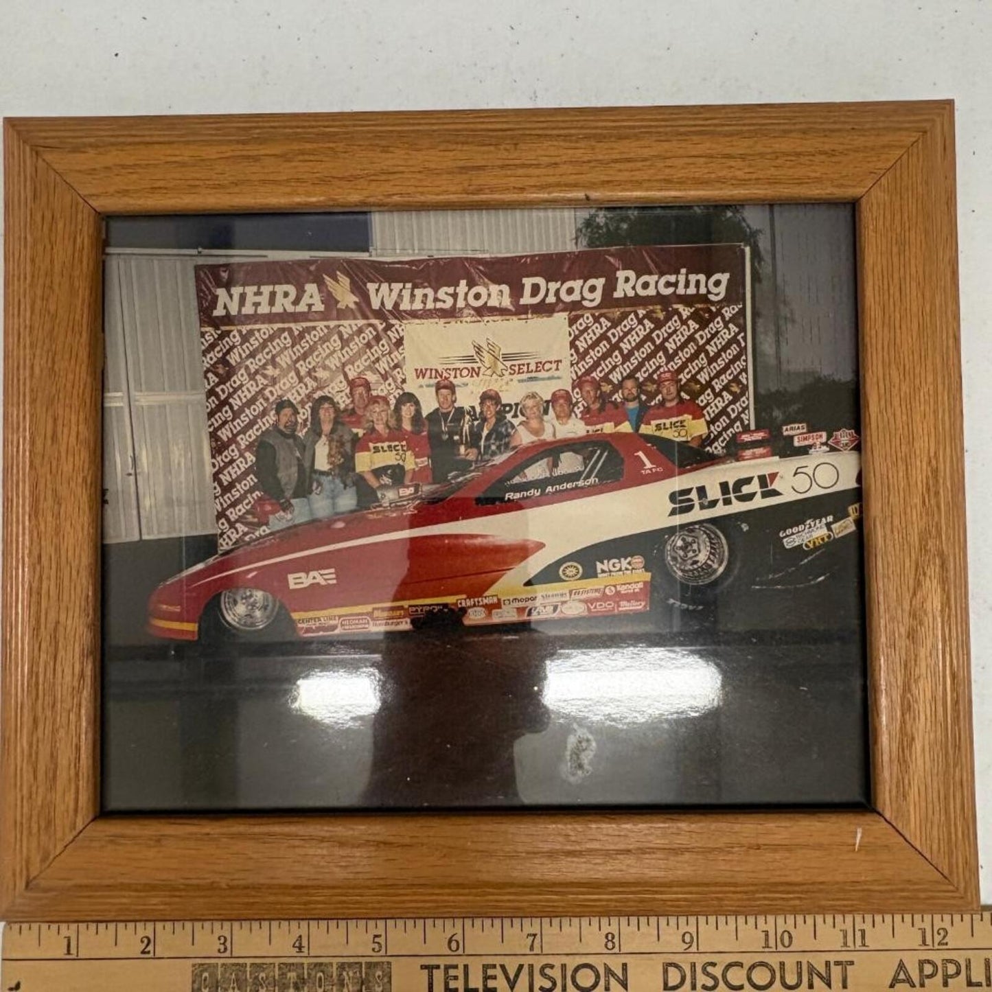 Randy Anderson Slick 50 NHRA Winston Drag Racing Framed Photo Winner Circle