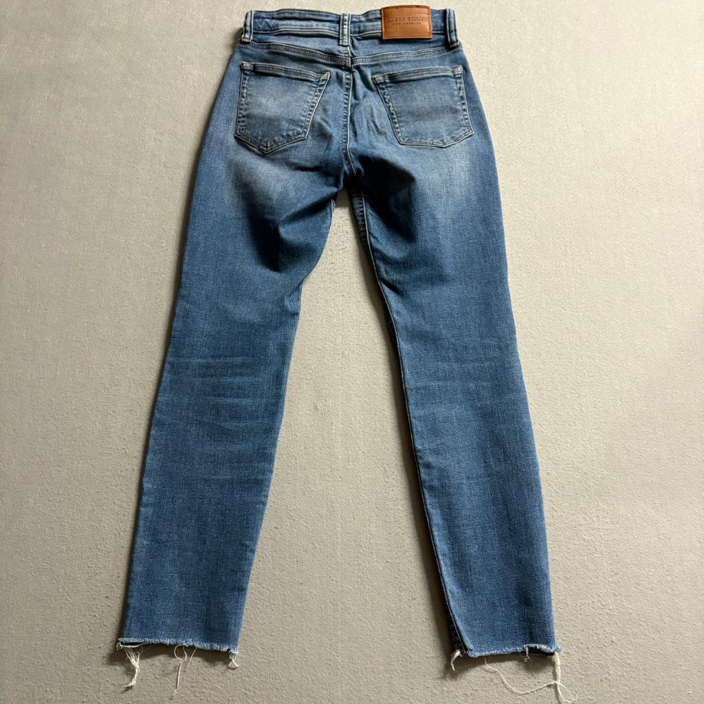 Lucky Brand Bridgette High Rise Skinny Jeans Womens 0/25 Blue Button Fly Raw Hem