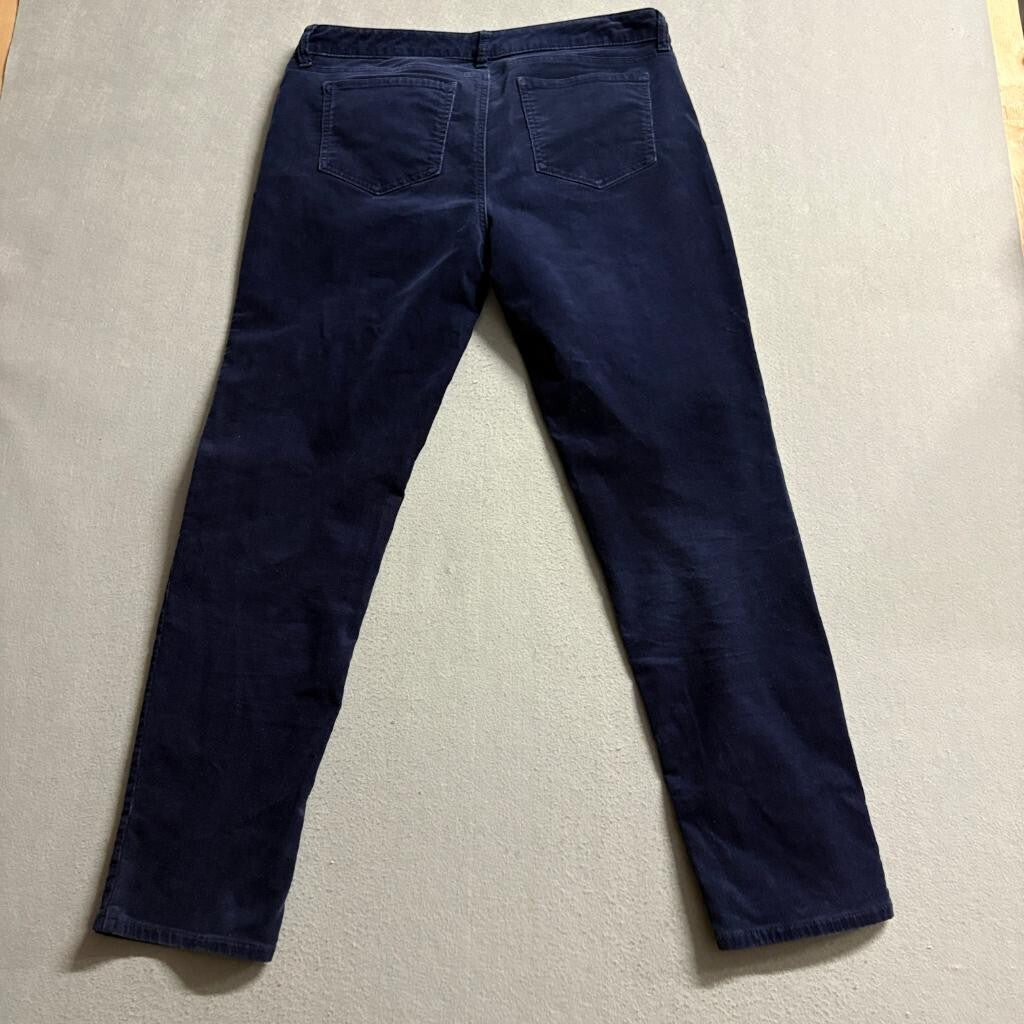 Joe Fresh Corduroy Pants Womens 10 Navy Blue Classic Slim Stretch Cord Pants