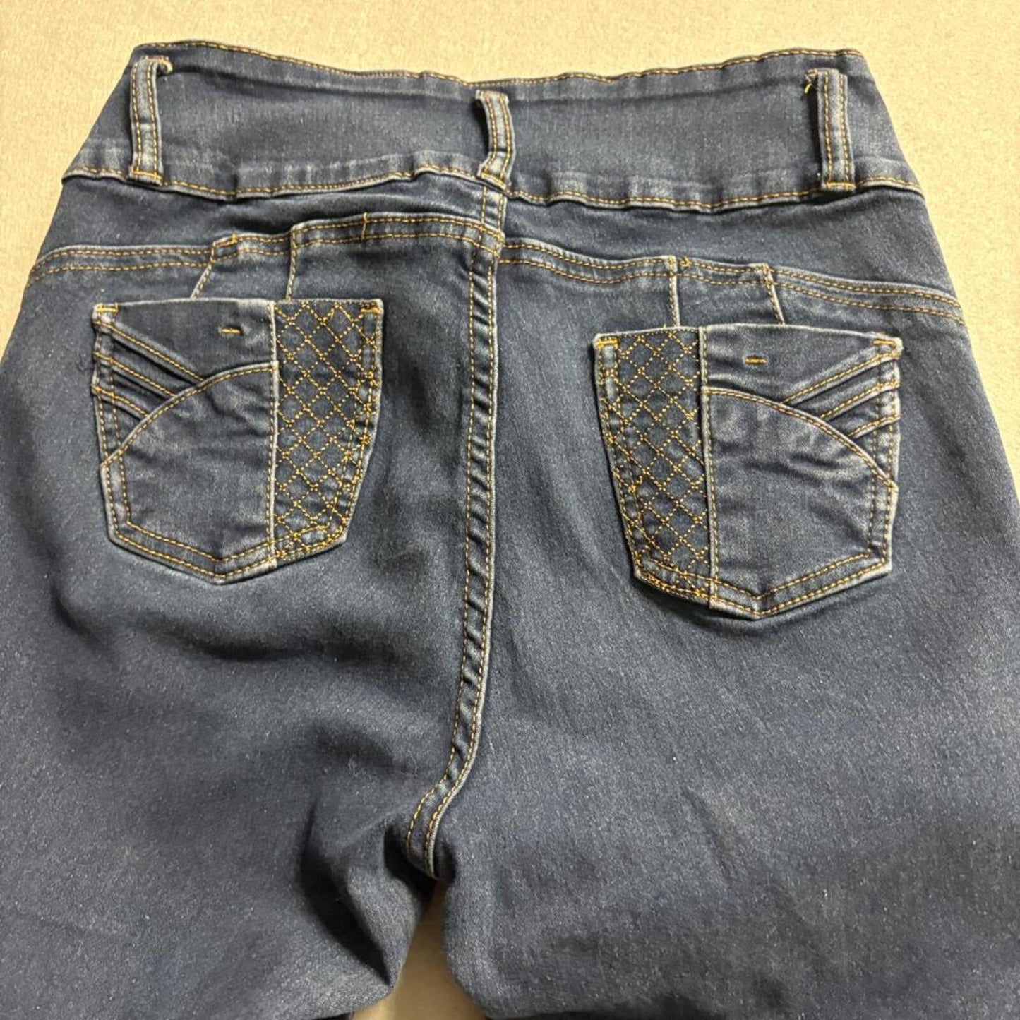 Ling Collection High Rise Skinny Jeans Womens 9/10 Dark Wash Stretch Denim Blue