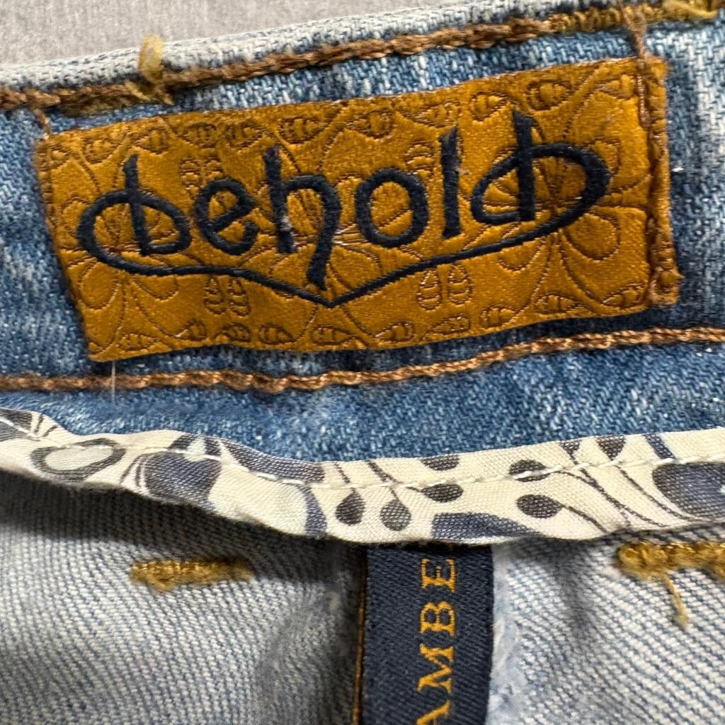 Behold Amber Flare Leg Jeans Juniors Size 5 Light Wash Denim Low Rise