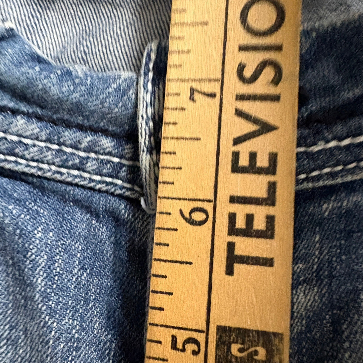 Almost Famous Womens Jeans Size 5 Blue Light Wash Button Fly Cuffed Ankle Denim