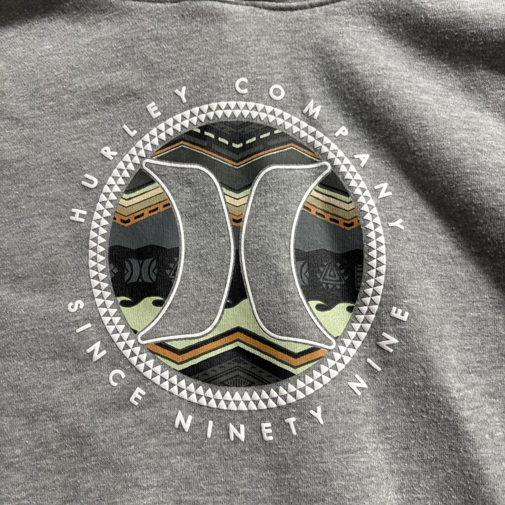 Hurley Boys Hoodie XL 18/20 Gray Pullover Sweatshirt Graphic Logo Surf