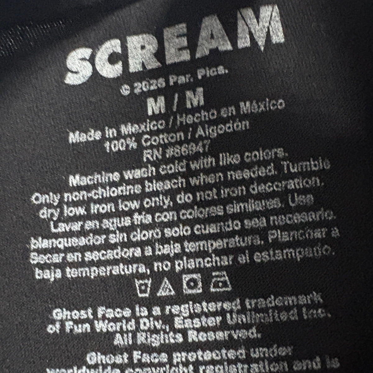 Scream Ghostface T-Shirt Mens Medium Black Favorite Scary Movie Graphic Tee New