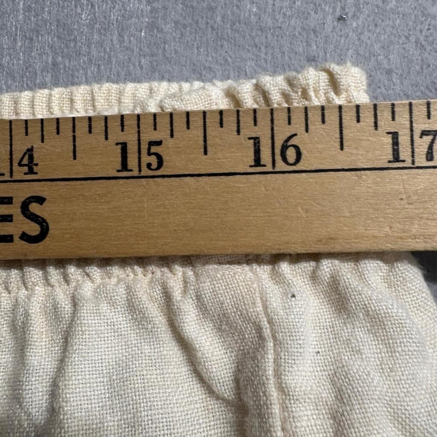Lady Bug California Vintage 100% Linen Pants Womens S Cream Elastic Waist