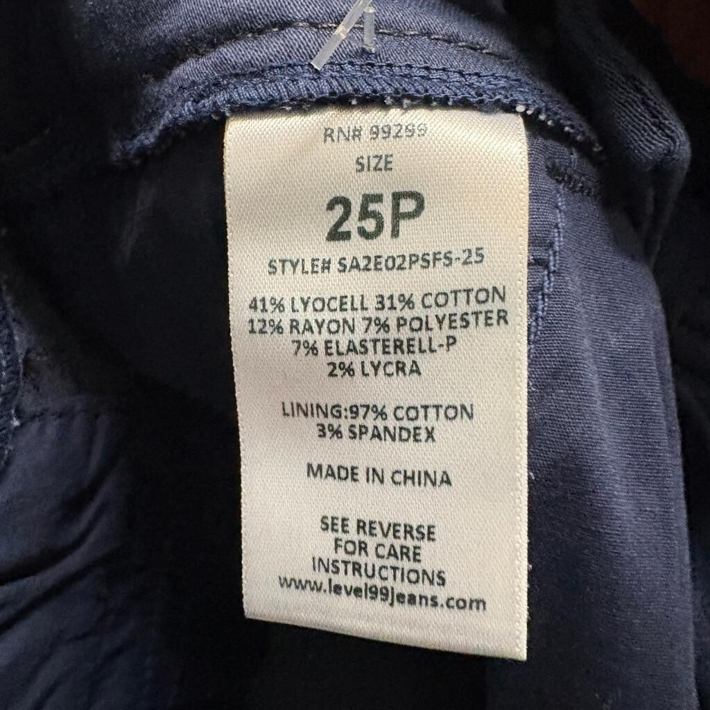 Level 99 Francis Straight Leg Pants Womens 25P Navy Blue Stretch Stitch Fix