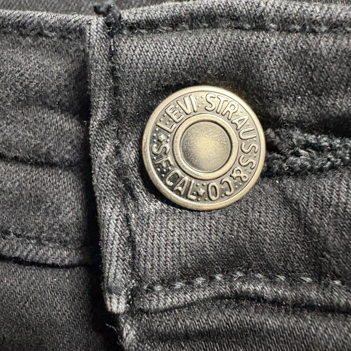 Levis 725 High Rise Bootcut Jeans Womens 28x30 Black Denim Stretch Pants