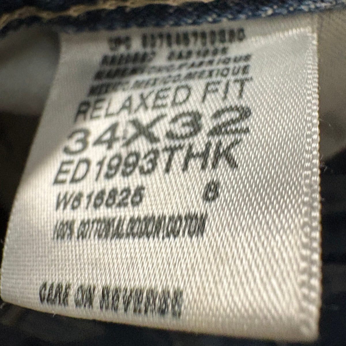 Genuine Dickies Mens Carpenter Jeans 34x32 Blue Denim Relaxed Fit Workwear