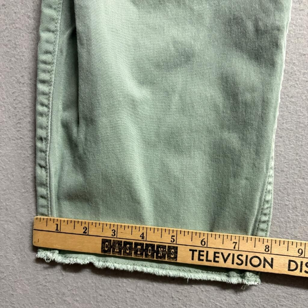 Hollister Ultra High Rise Cargo Pants Womens Small Sage Green Raw Hem Wide Leg