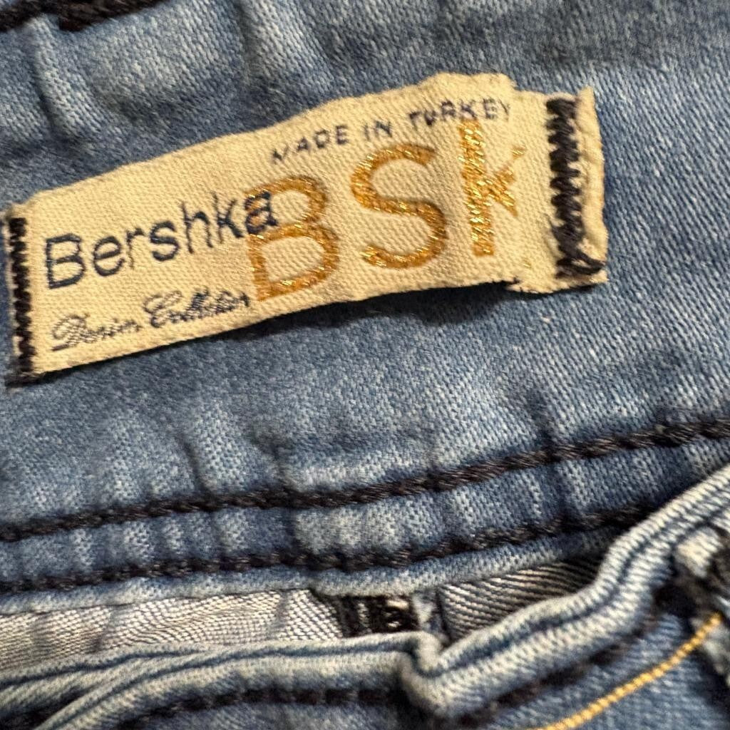 Bershka BSK Denim Collection Skinny Jeans Womens Size 26 Blue Stretch Low Rise