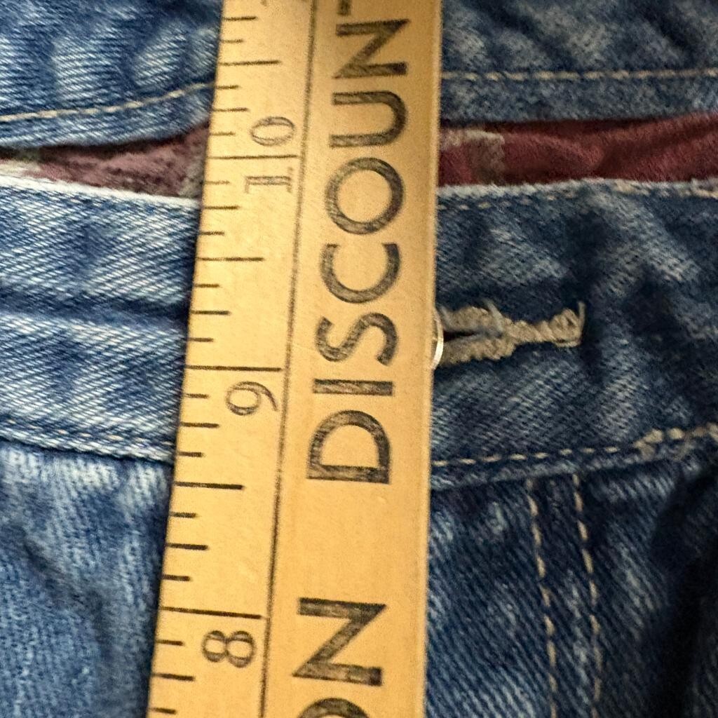 Dickies Flannel Lined Jeans Womens 6 Medium Wash Denim Straight Leg Red Plaid