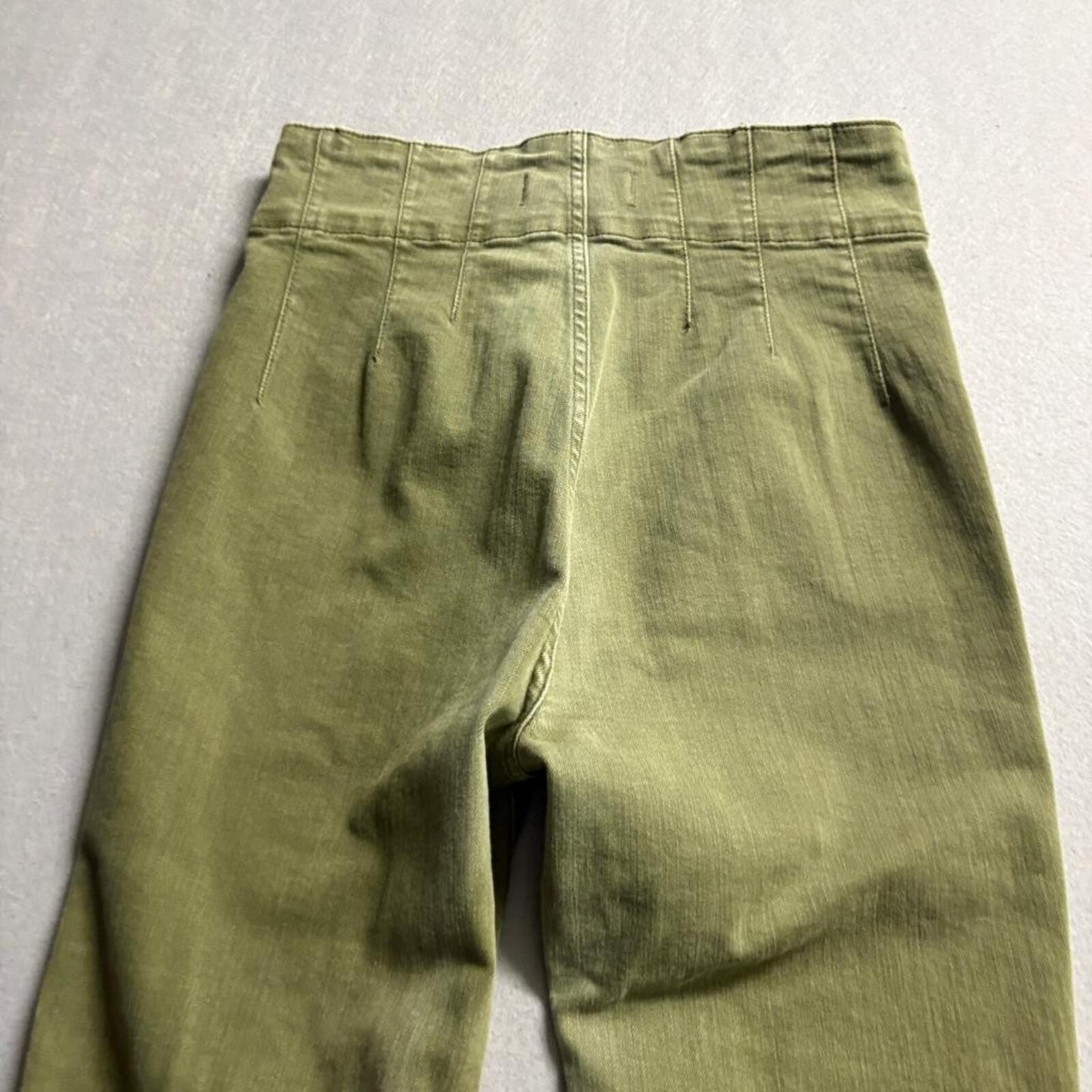 We The Free People Just Float On Flare Jeans Womens 29 Olive Green High Rise
