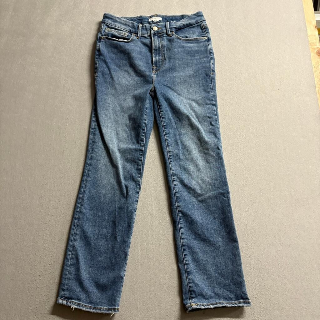Good American Always Fits Good Legs Straight Jeans Womens Size 6-12 Blue Denim