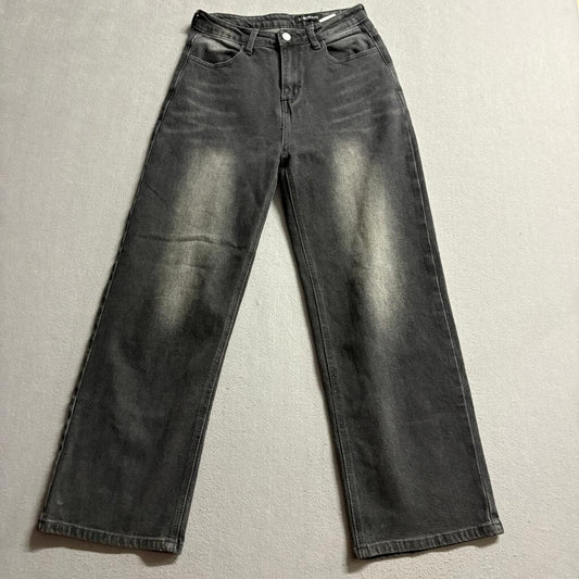 S-Bin Jeans Womens Small Gray Acid Wash Wide Leg High Rise Denim Pants