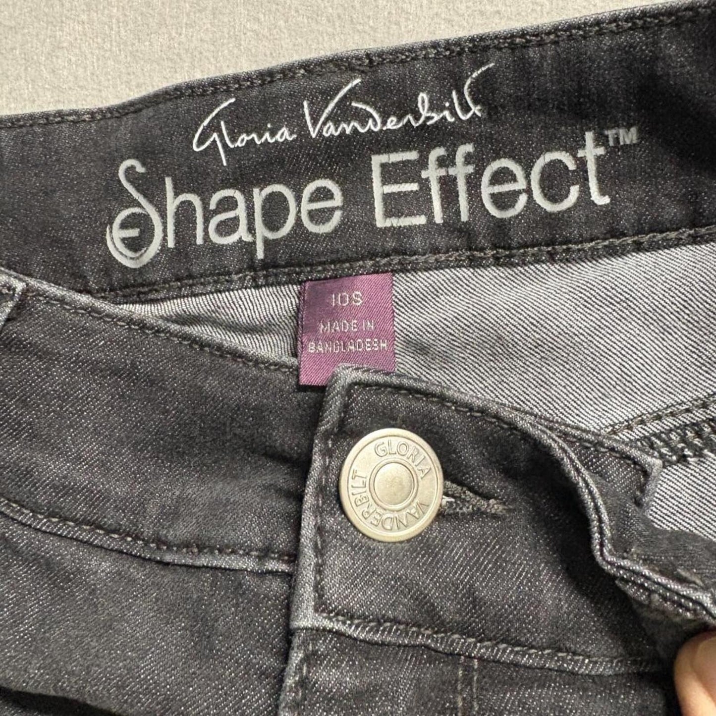 Gloria Vanderbilt Shape Effect Jeans Womens 10S Black Tummy Sculpt Straight Leg