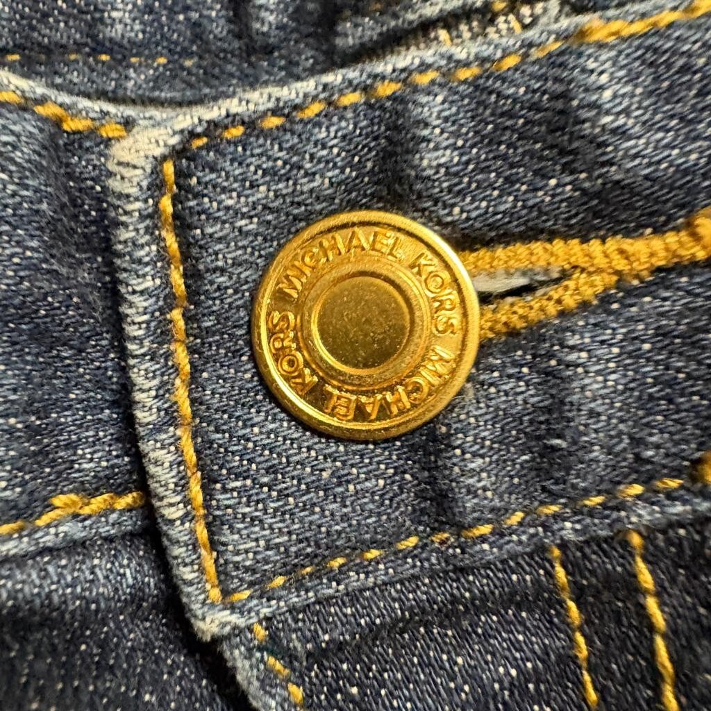 Michael Kors Studded Pocket Bootcut Jeans Womens Size 4 Blue Denim Stretch