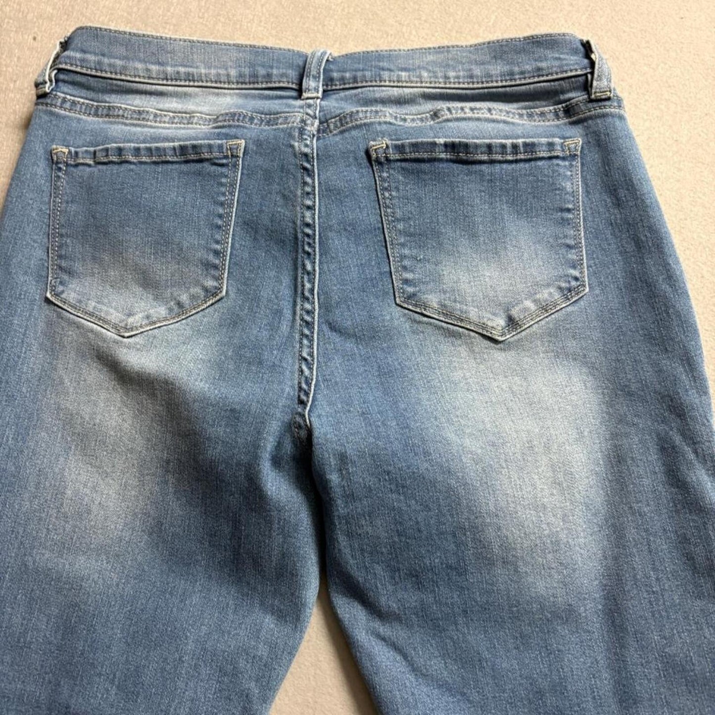 New York & Company Soho Legging Jeans Womens 4 Blue Distressed Floral Patch