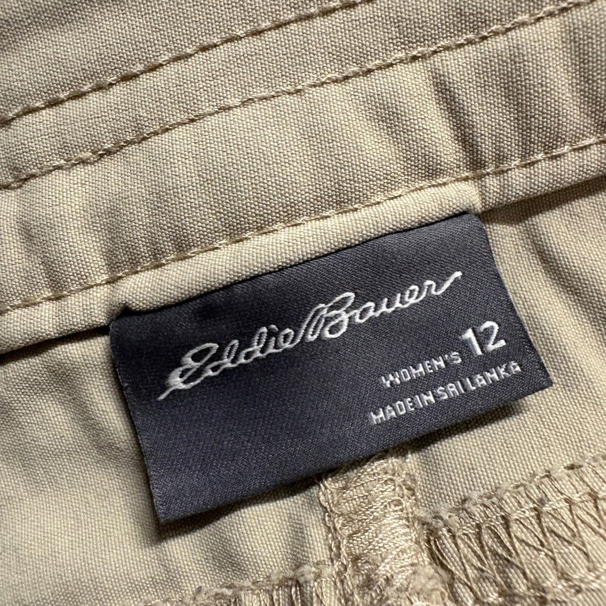 Eddie Bauer Womens 12 Capri Pants Beige Nylon Spandex Stretch Hiking Outdoor