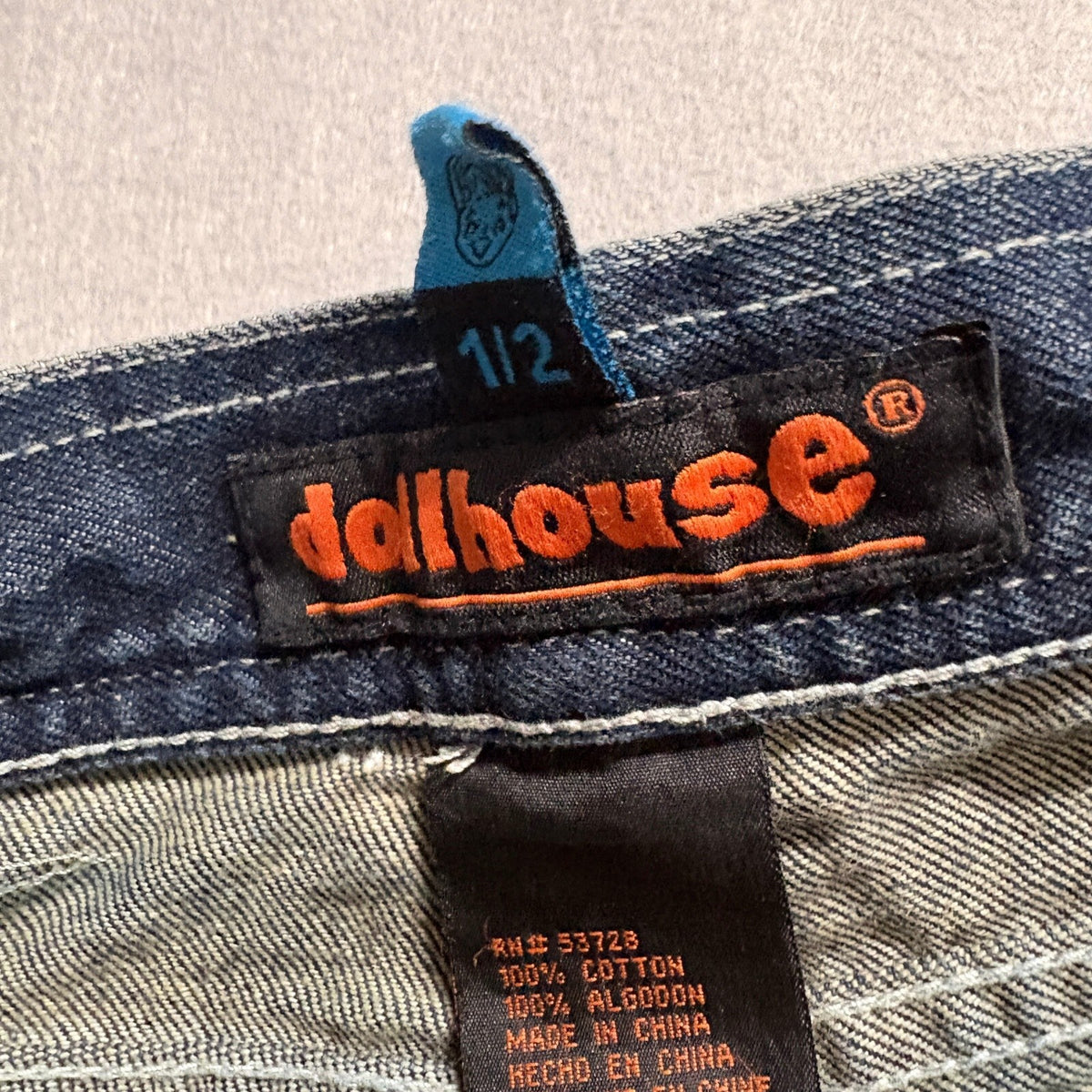 Dollhouse Flare Jeans Womens Size 1/2 Blue Denim Low Rise Y2K Vintage 100%