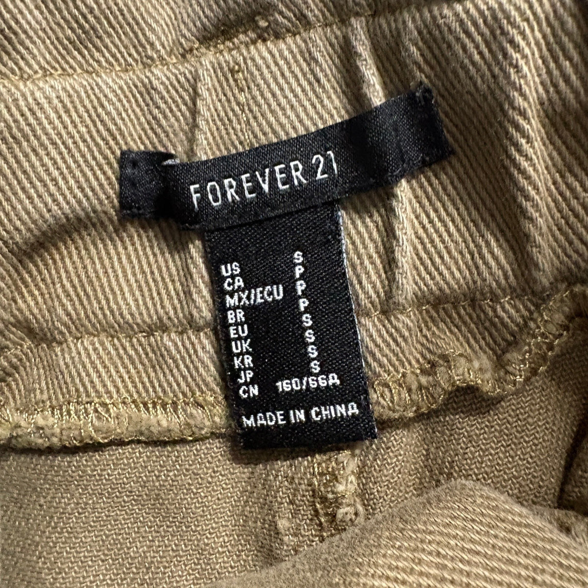 Forever 21 Paperbag Waist Pants Womens Small Brown Olive Green High Rise Tapered