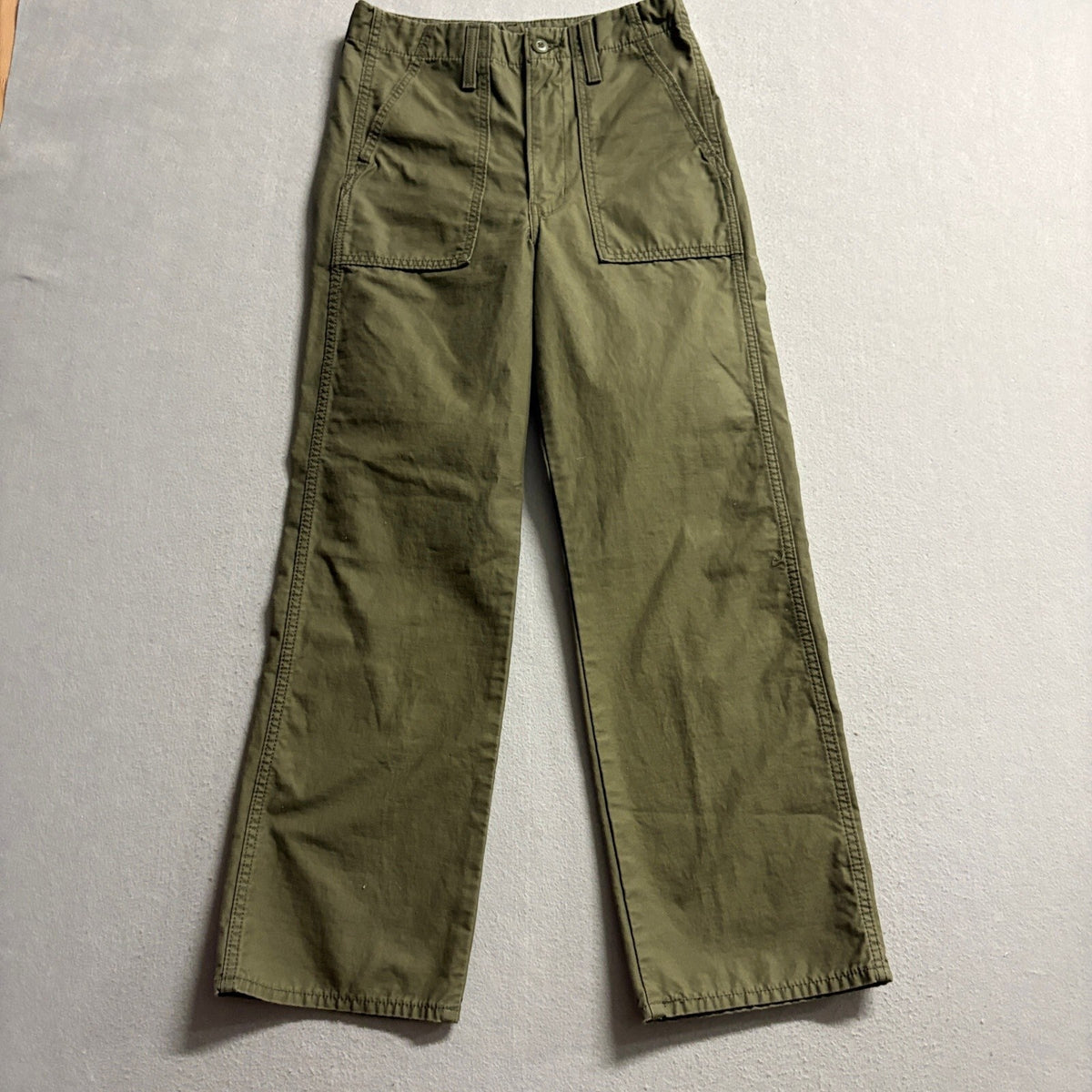 Levi's Ribcage Straight Utility Pants Womens 27 Green Olive High Rise Cargo Crop